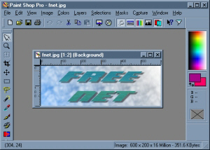 paint shop pro screen shot